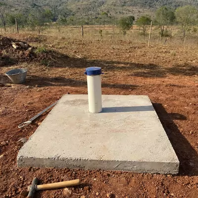 Boca do poço: foto registrada pelo técnico no aplicativo SisPoços durante a perfuração do poço artesiano