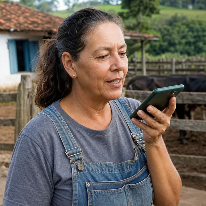 Cliente da zona rural mandando áudio no WhatsApp para pedir orçamento de poço artesiano
